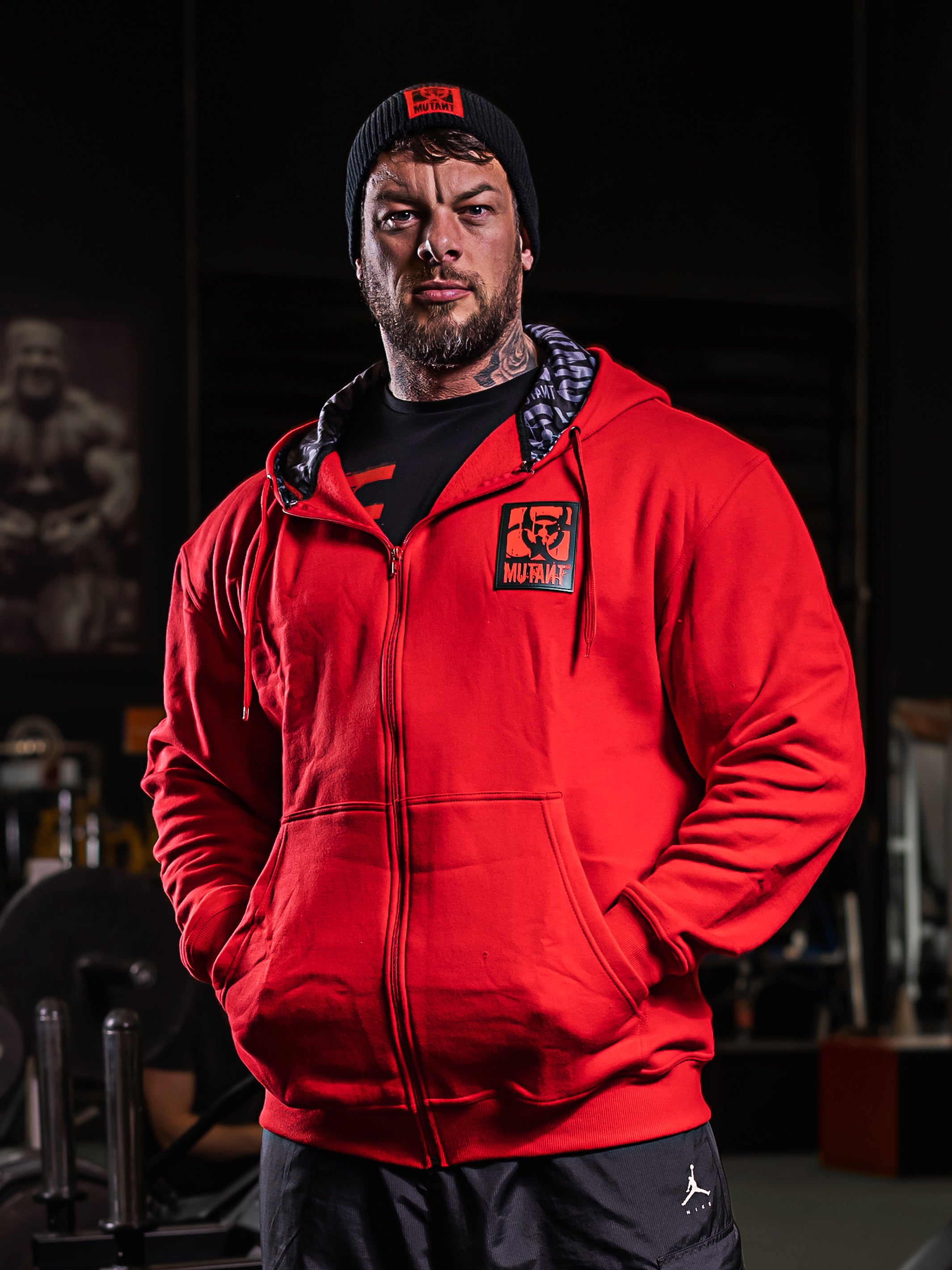 Gym store red hoodie