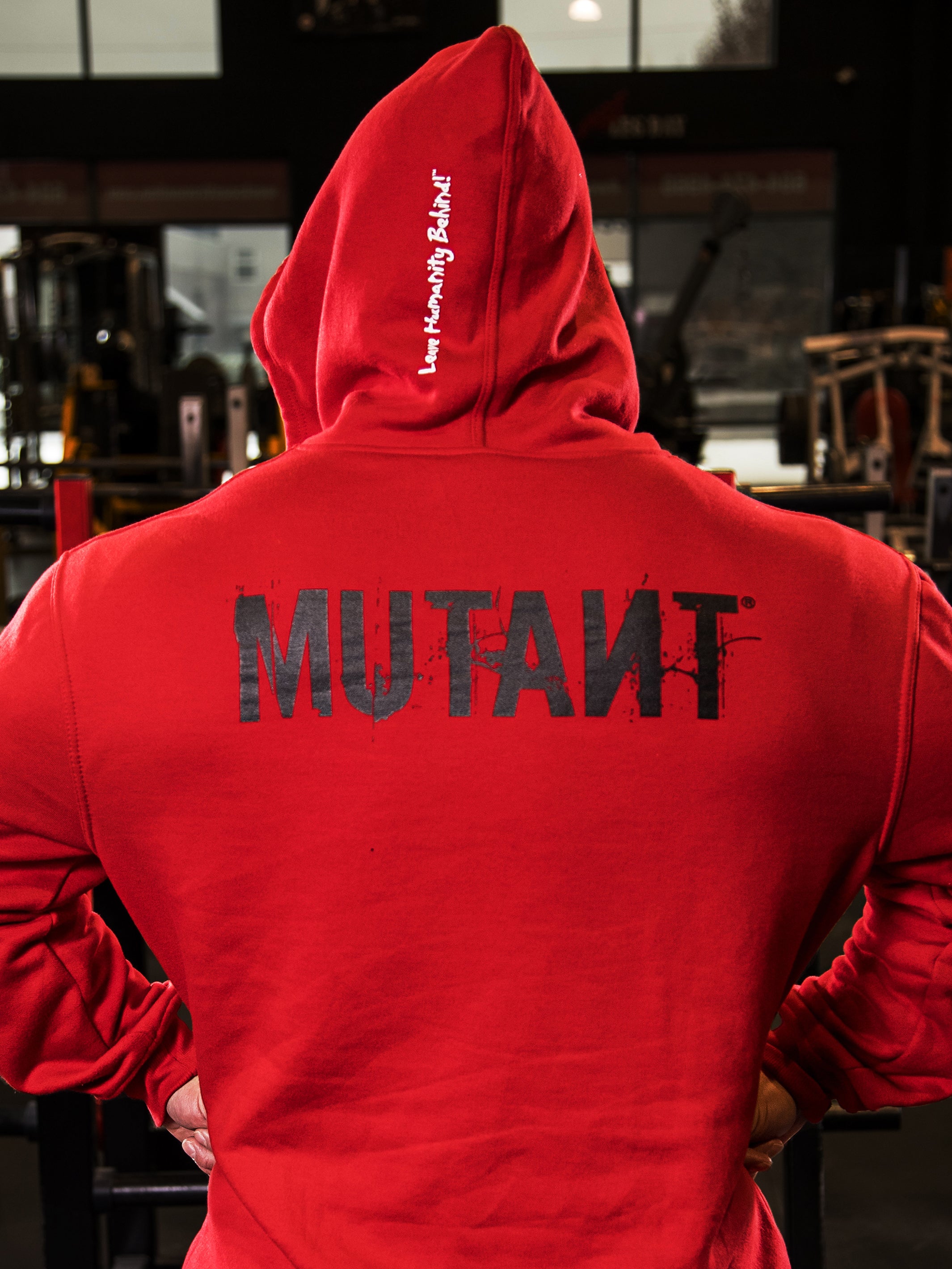 Hoodie red and online black