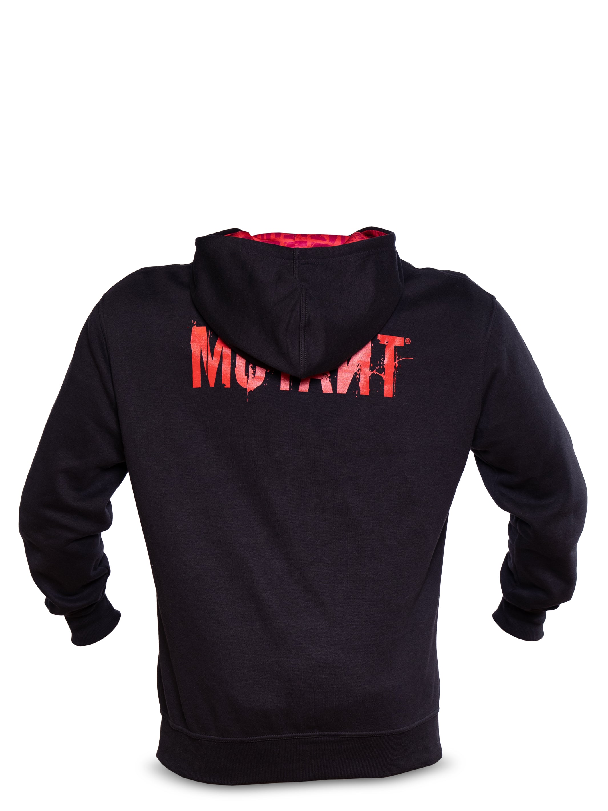 Patched Zip Up Gym Hoodie Black MUTANT