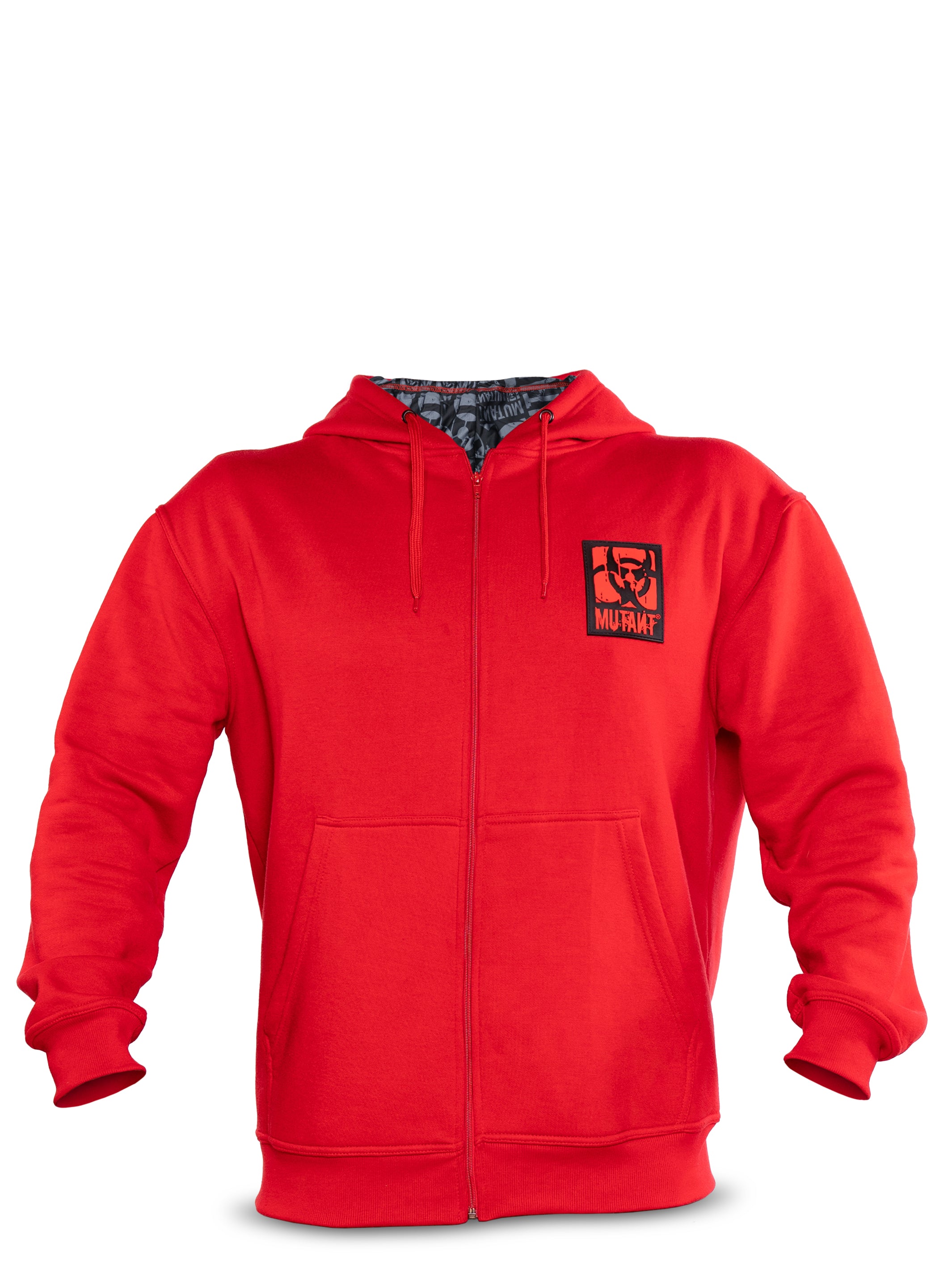 Black and red zip up online hoodie